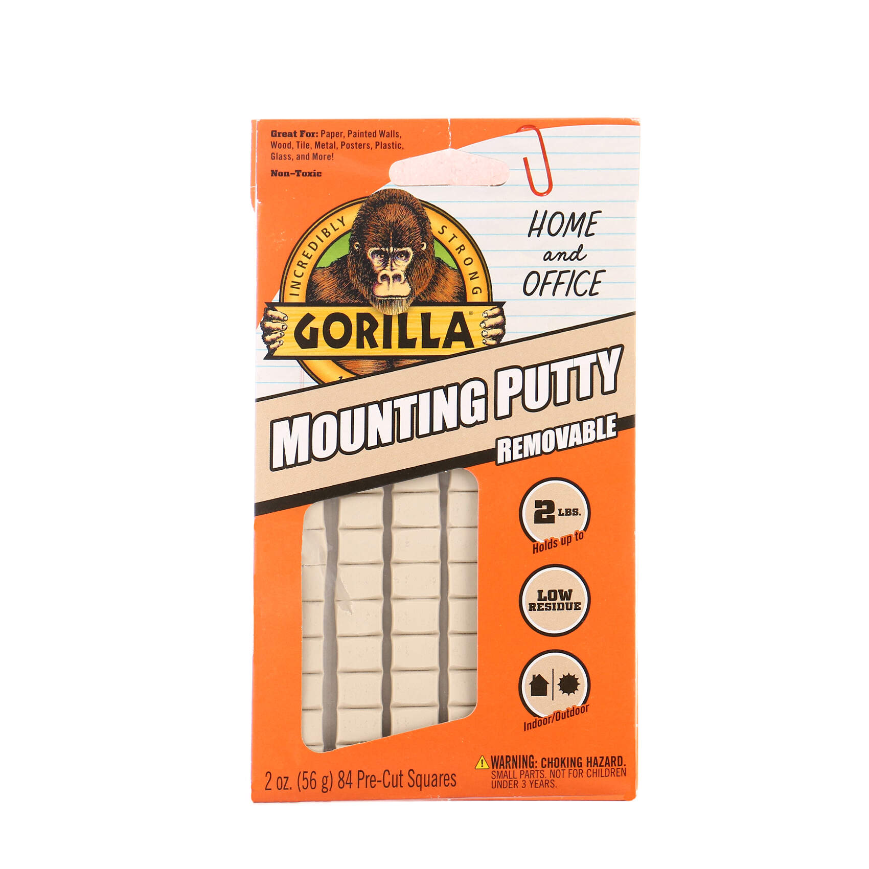Gorilla Mounting Tape Squares Pre-Cut 1 in Double Sided Adhesive