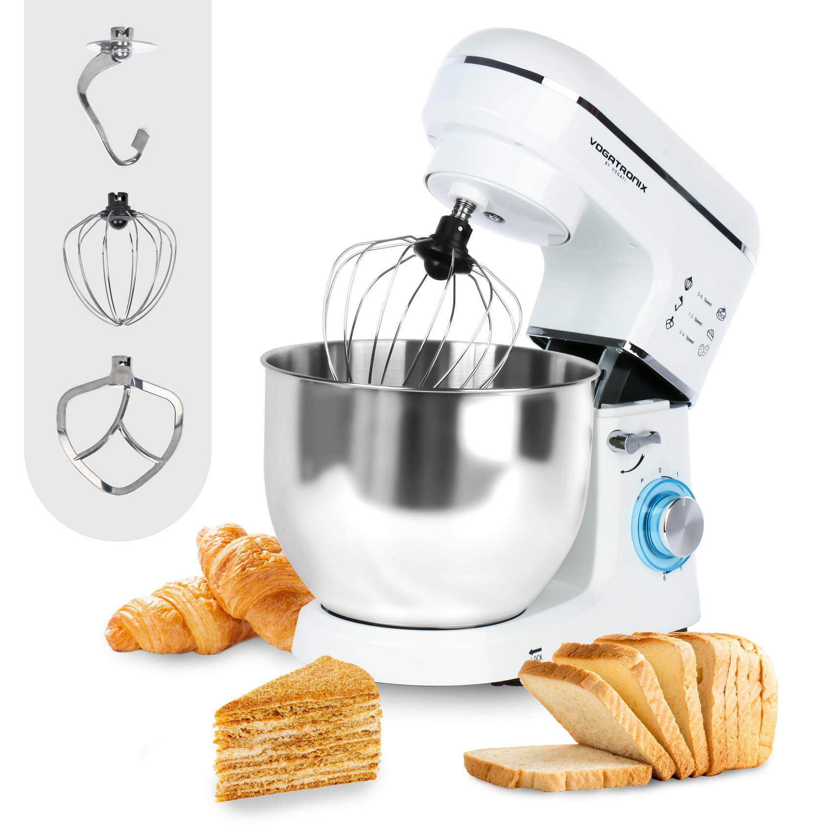 STAND MIXER 1100W KITCHEN MACHINE | ELECTRIC MIXER | 7L STAINLESS STEEL MIXING BOWL WITH LID | 6 SPEEDS | SAFTY SWITCH | DOUGH HOOK- BEATER- WIRE WHIP VE-192