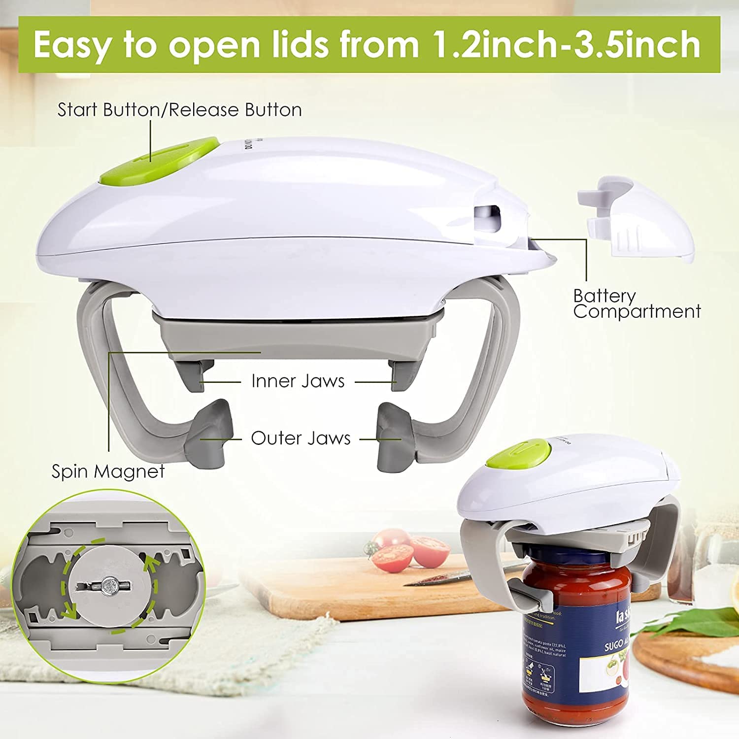 Automatic Jar Opener, One Touch Jar Opener Kitchen Tool, Electric