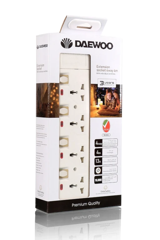 DAEWOO UNIV-EXTENSION SOCKET 4WAY 4M DW6114-4M