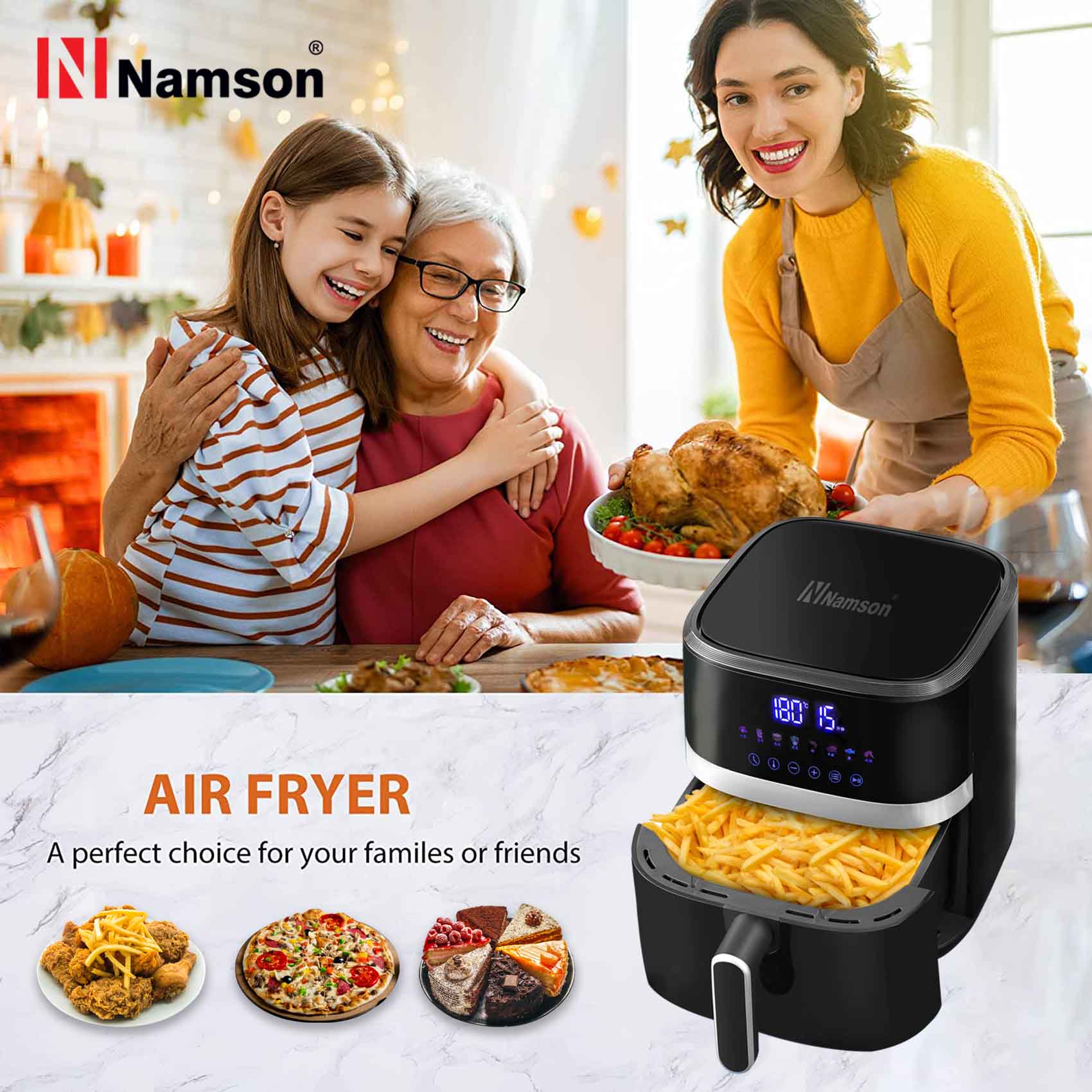 5.5L Air Fryer with Digital Display