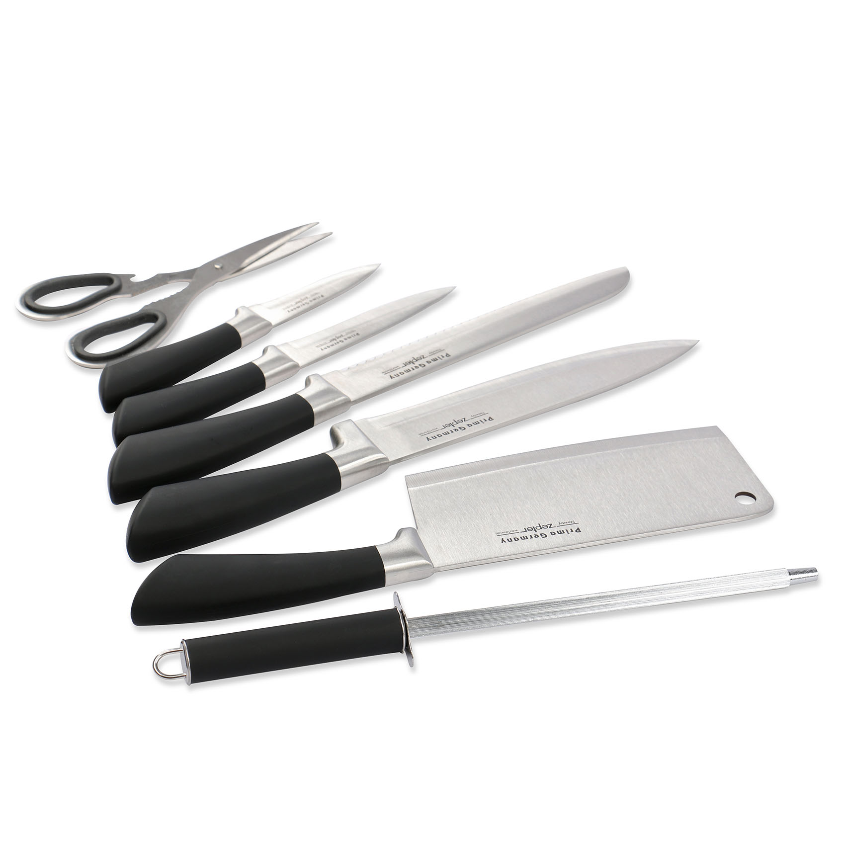 Kitchen knife set, Mr Moos 3 piece unique nested 3 in 1 design knife set  with magnetic acacia wooden holder.: Buy Online at Best Price in UAE 