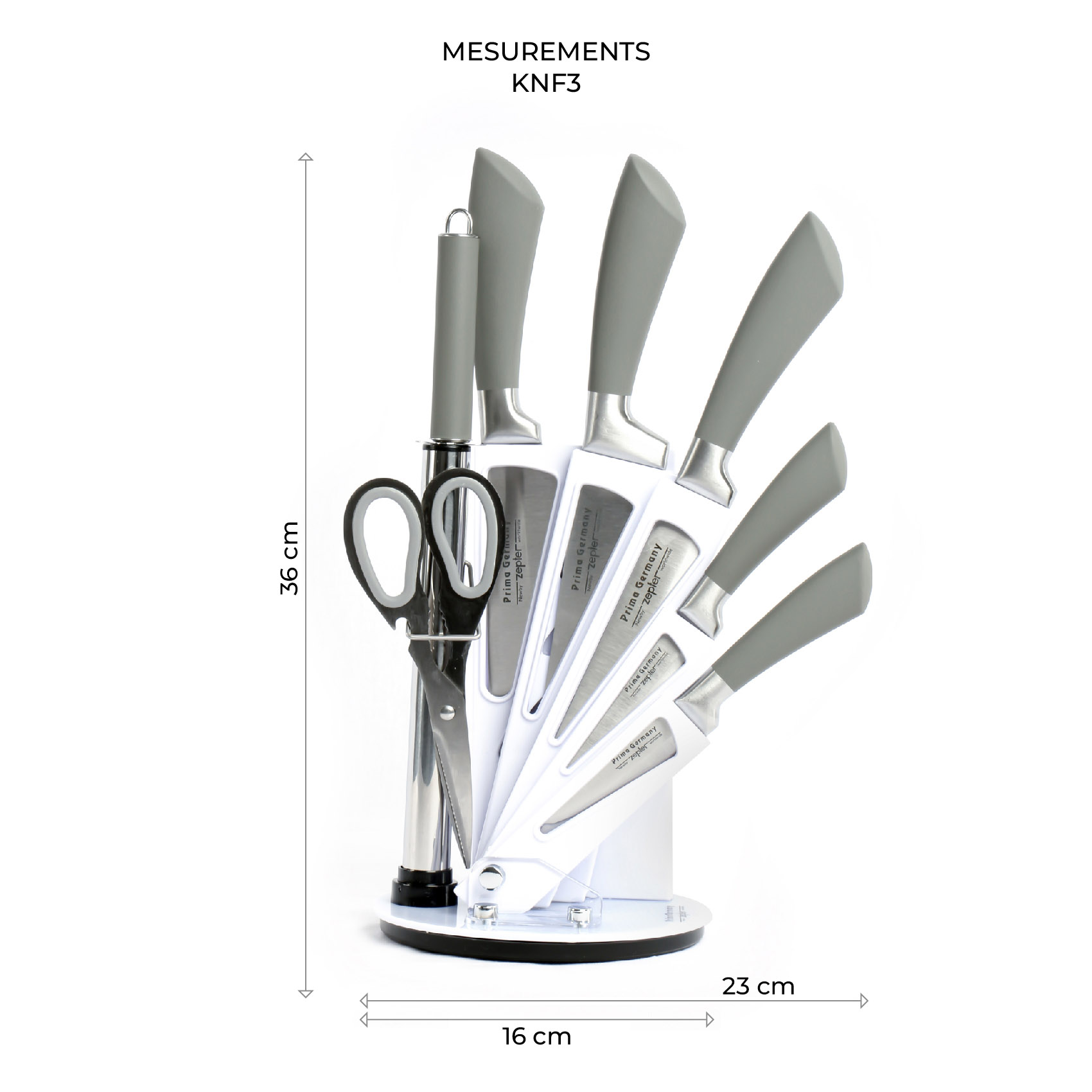 Kitchen knife set, Mr Moos 3 piece unique nested 3 in 1 design knife set  with magnetic acacia wooden holder.: Buy Online at Best Price in UAE 