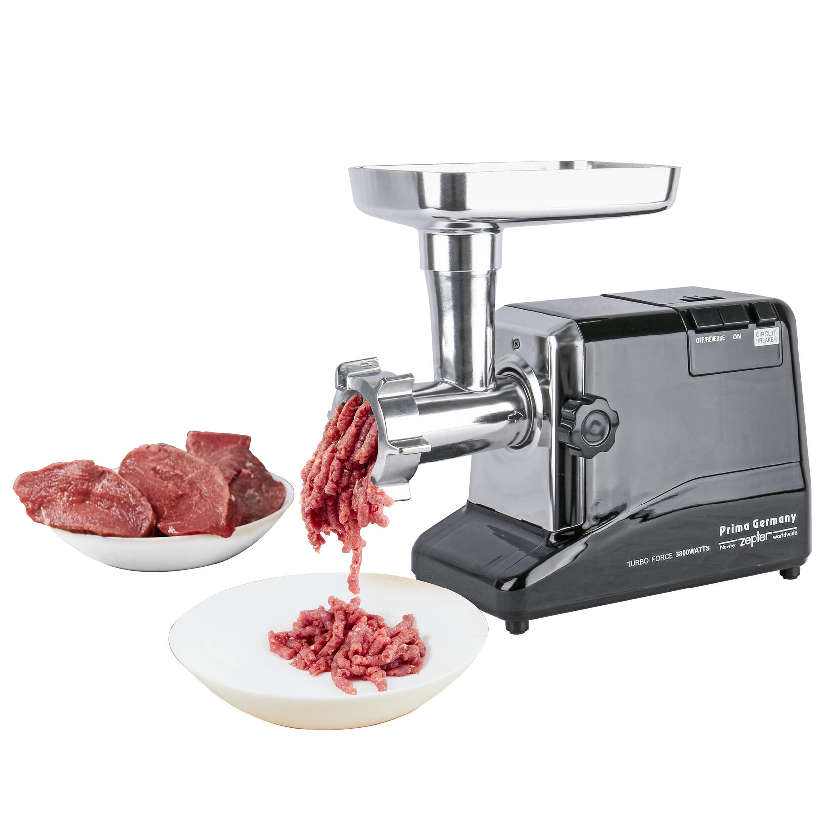 PRIMA MEAT GRINDER 3800W | HEAVY DUTY MOTOR | STAINLESS STEEL PANNEL | SAFTY CIRCUIT BREAKER TO PREVENT MOTOR BURN OUT | STAINLESSSTEEL CUTTING BLADE MG-3 