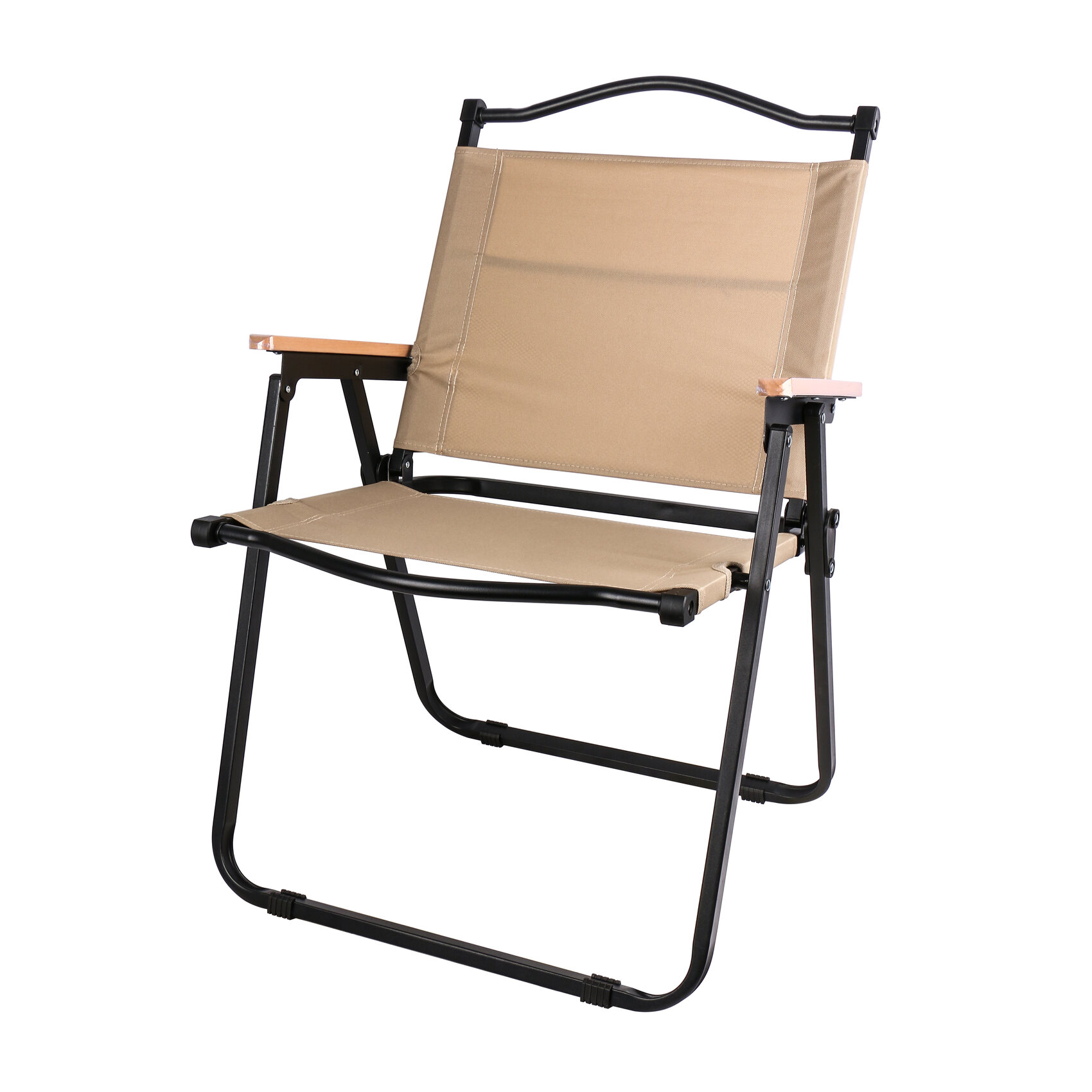CAMPMATE FOLDABLE CAMPING CHAIR CM-7876 WITH WOODEN ARM REST |FOR CAMPING - FISHING -OUTDOOR- PICNIC