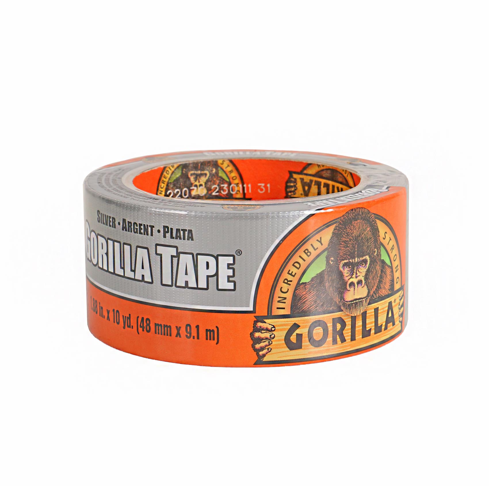 GORILLA 1.88" X 10 YD SILVER DUCT TAPE 105463 | DOUBLE-THICK ADHESIVE | RUGGED - WEATHER-RESISTANT SHELL | TOUGH REINFORCED BACKING | MADE IN USA