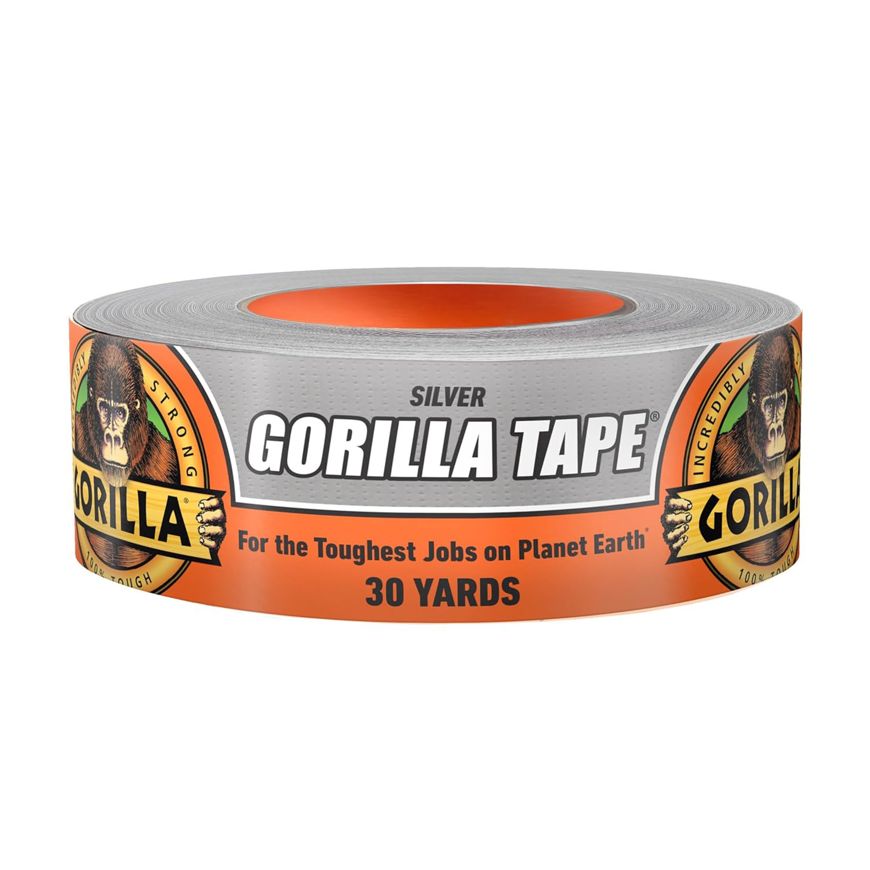 GORILLA 1.8" X 30 YD SILVER DUCT TAPE 105634 (6074004) | DOUBLE-THICK ADHESIVE | RUGGED - WEATHER-RESISTANT SHELL | TOUGH REINFORCED BACKING | MADE IN USA