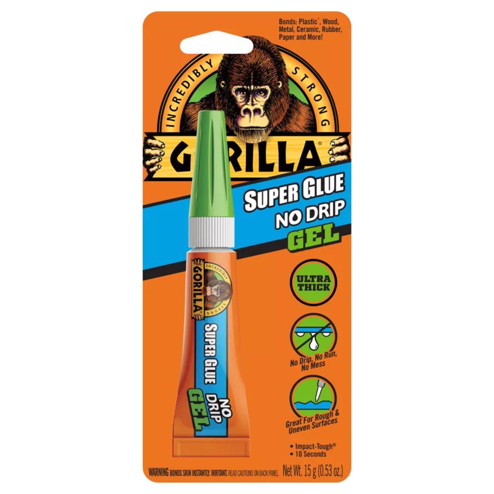 GORILLA 15G SUPER GLUE NO DRIP GEL 109804 | DRIES IN 10-45 SECONDS | MADE IN USA