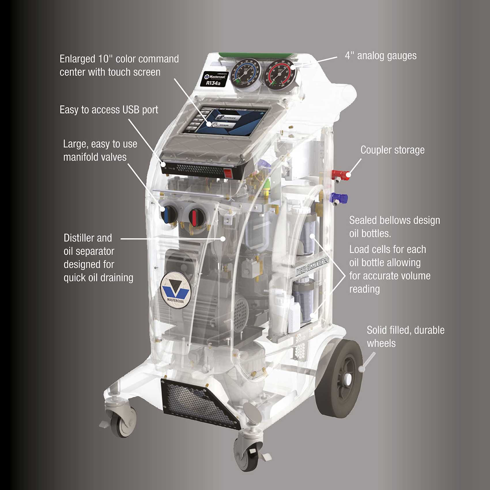 MASTERCOOL R134A 220V FULLY AUTOMATIC RRR MACHINE COMMANDER 2100-EP-UK111100015146_928.jpg