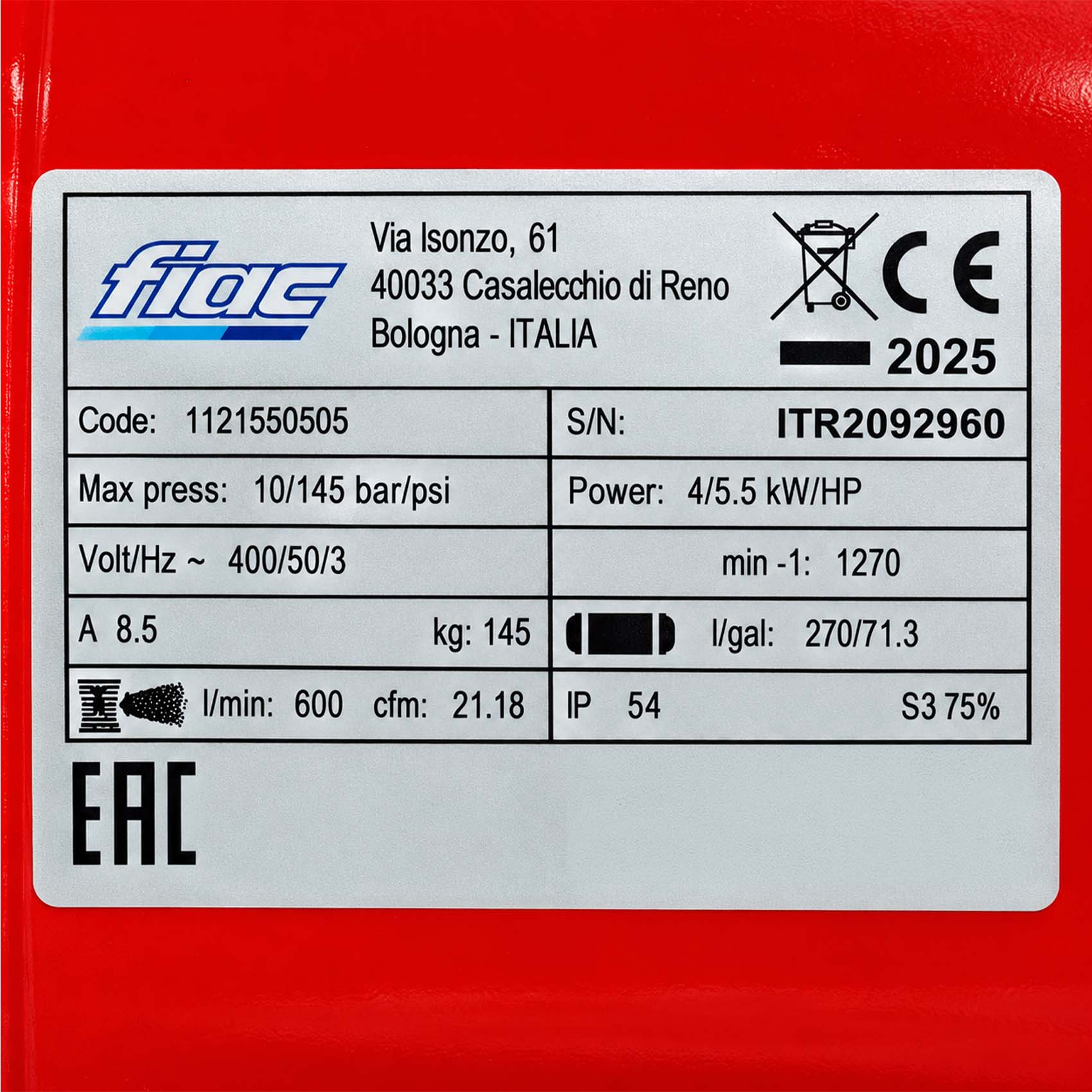 FIAC DIESEL AIR COMPRESSOR 300L LOMBARDINI ENGINE 15LD350 1121550505 MADE IN ITALY111100015431_403.jpg