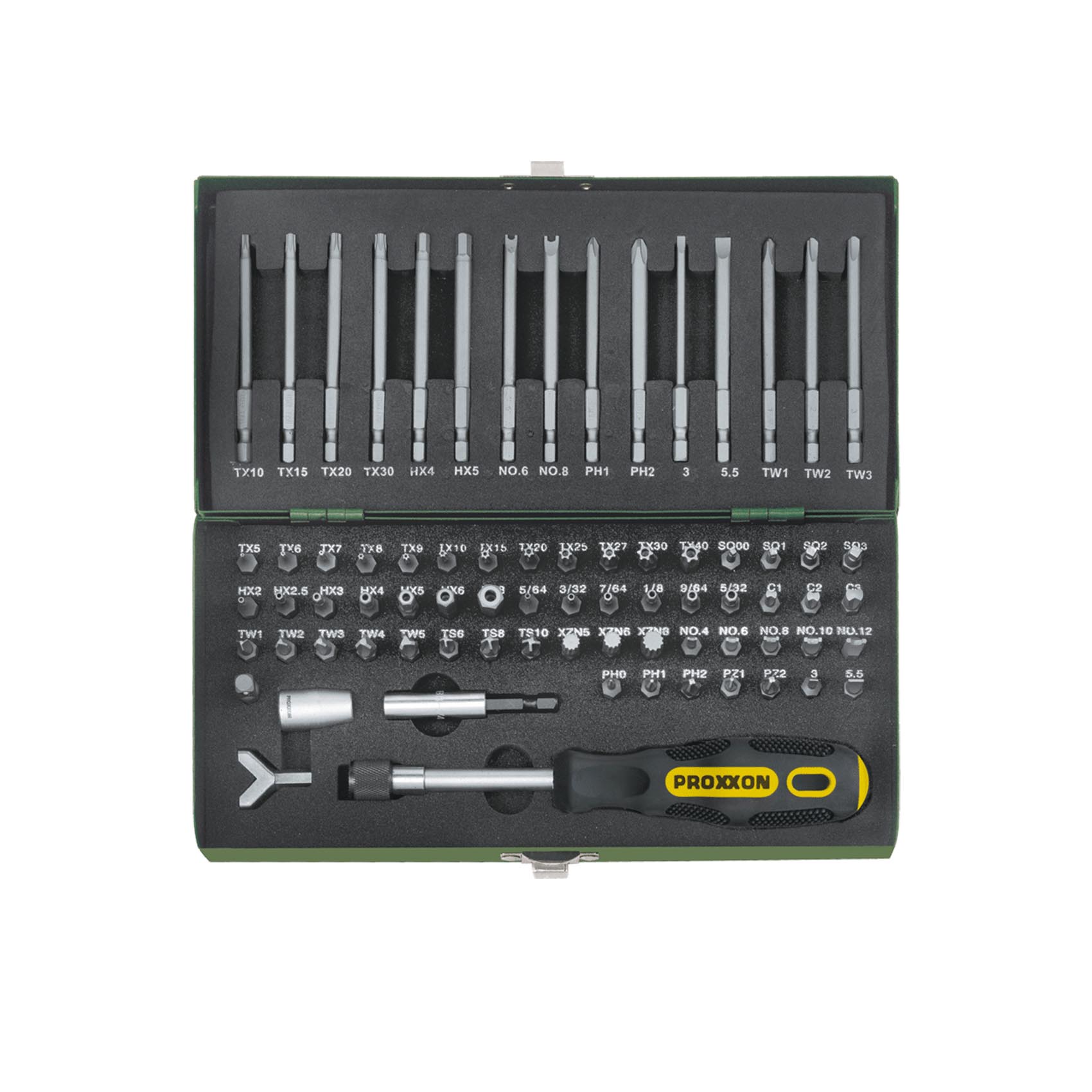 PROXXON 23107 SUPER SAFETY & SPECIAL BIT SET – 75-PIECE 1/4″ DRIVE UNIVERSAL SCREWDRIVER BITS KIT | INDUSTRIAL QUALITY | MADE IN GERMANY   