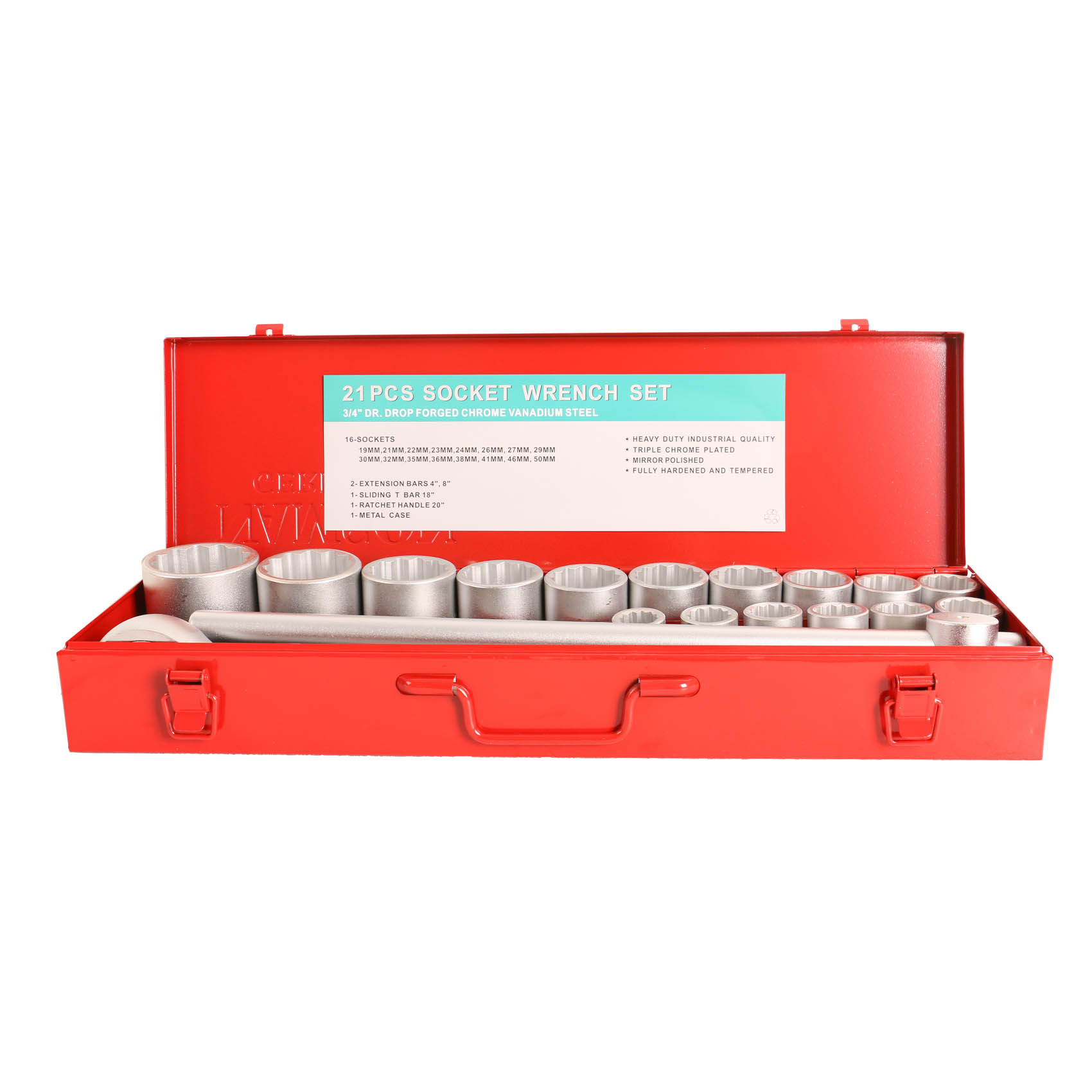 NAMSON 21 PCS 3/8" DR. SOCKET WRENCH SET 95501 | PROFESSIONAL TOOL KIT | MECHANICAL, INDUSTRY, GARAGE, AUTOMOTIVE, WORKSHOP, DIY | MADE IN TAIWAN