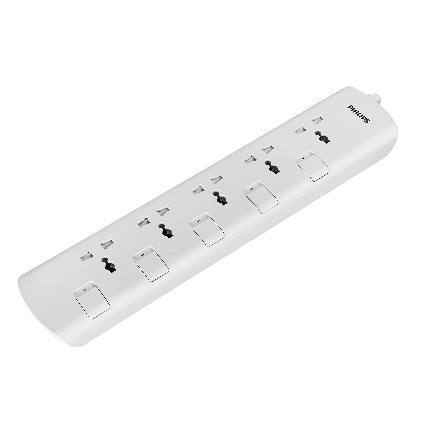 PHILIPS Individual SWITCH WITH SAFETY SHUTTER 5 OUTLET 4 METER CABLE Child Safety Shutters | Fire-resistant materials | BS Plug | 3250W | ESMA Certified SPN3150WC/56