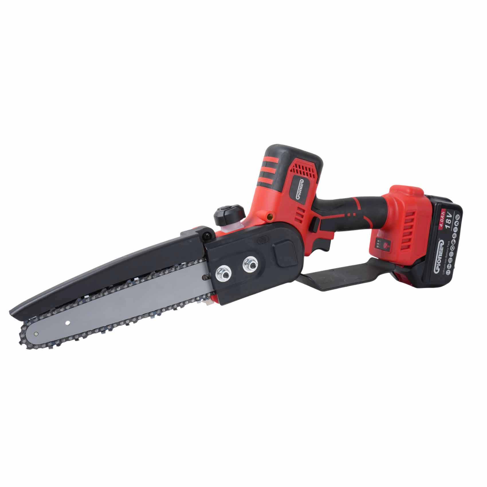PIONEER KNK 7" RECHARGEABLE ELECTRIC PRUNING SAW KM06037 | 12 M/S PRODUCT SPEED | 600W BRUSHLESS MOTOR | AUTOMATIC LUBRICATION | 18V-4AHX2 BATTERY CAPACITY | GARDEN POWER TOOLS