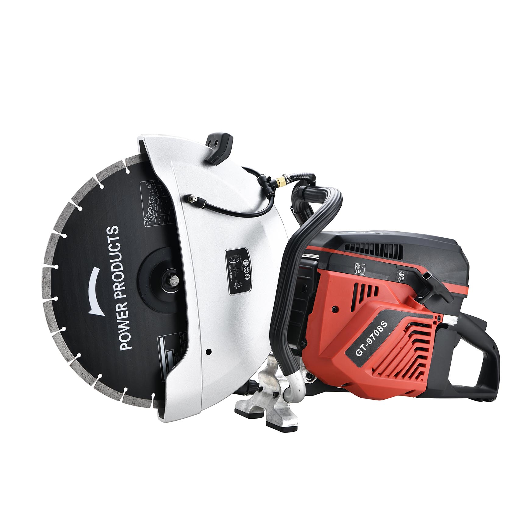 PIONEER ZTT 16" PETROL CONCRETE SAW POWER CUTTER GT-9708S WET OR DRY CUTTING OPTION | 2-STROKE ENGINE HAND POWER CUTTER BLADE SPEED RATING 4300 RPM | 5" CUTTING DEPTH WITH DIAMOND BLADE | CONSTRUCTION, ROAD WORK, AND DEMOLITION TASKS