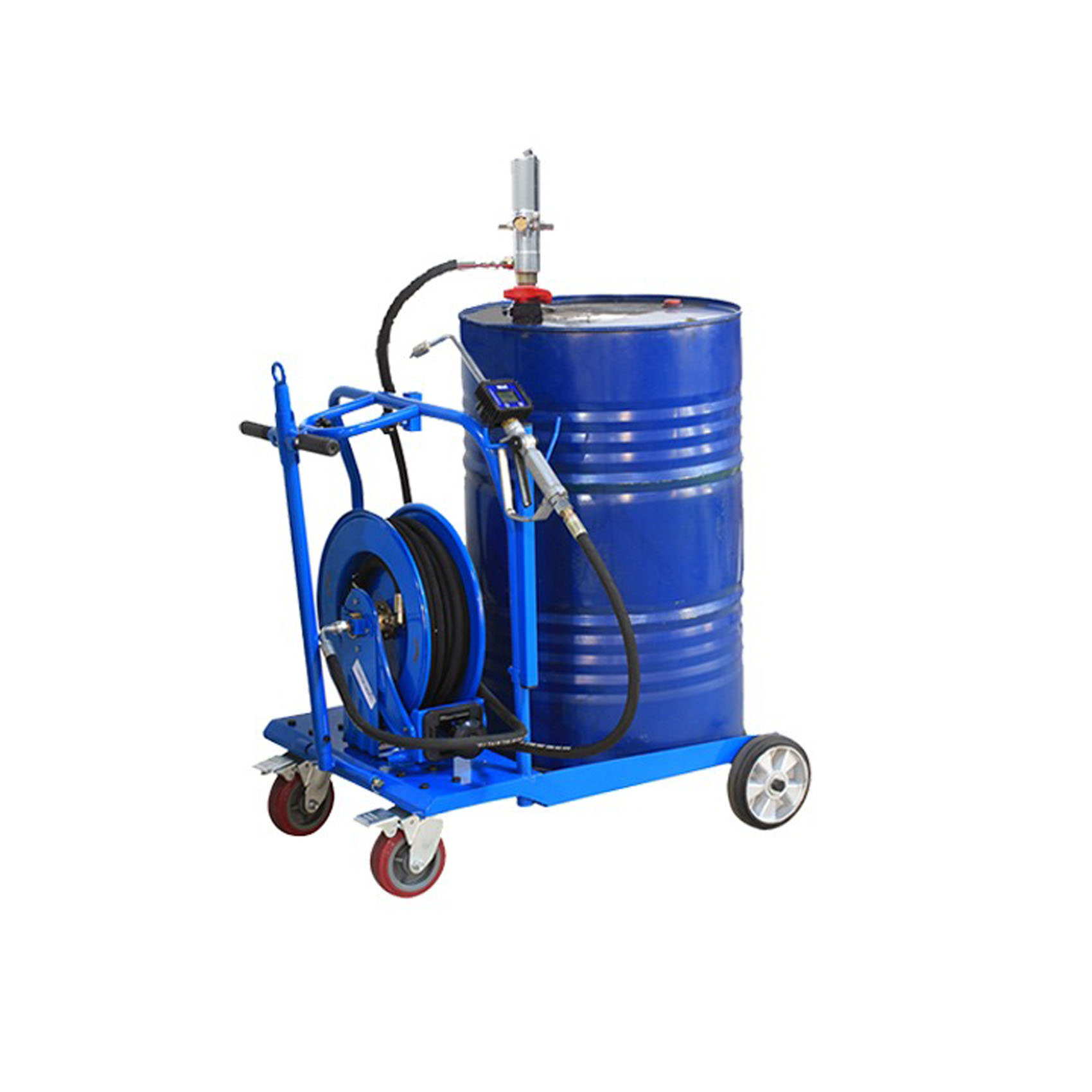 PIONEER GREASE PUMP DISPENSER TROLLEY SET GPT200 | HOSE WITH REEL - PUMP - NOZZLE - TROLLEY WITH WHEELS