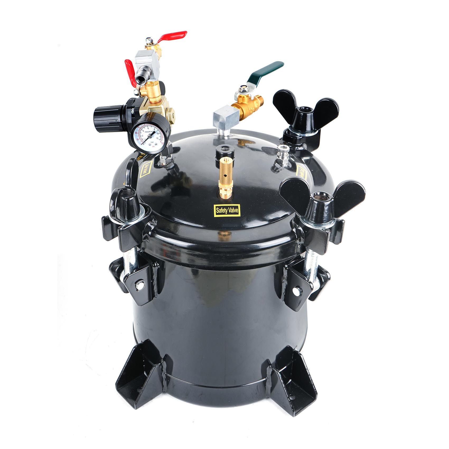 VERKK 3/8" MANUAL HIGH PRESSURE PAINT TANK 10L WITH PIPE AND FITTINGS RP8318H | 1.4 - 2.1 BAR | INNER HEIGHT 234 MM - INNER PAINT DIA 234 MM | PNEUMATIC PAINT MIXING POT