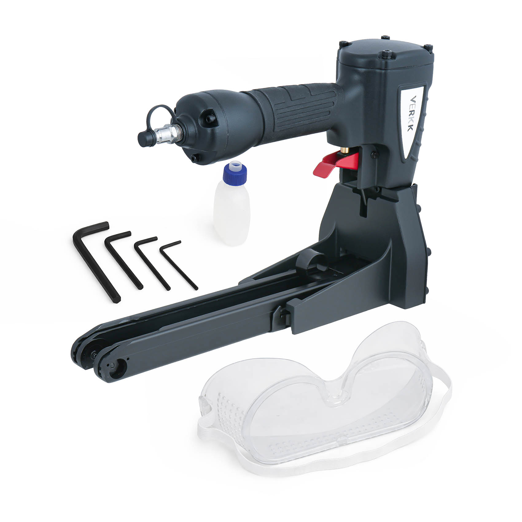 VERKK 10MM CARTON STAPLER MTA18 | 8.3 BAR | 7500 RPM | STAPLE 5/8" AND 3/4" | PNEUMATIC AIR POWER TOOL | COMES WITH WRENCH X 4 - OIL POT X 1 - GOGGLES X 1