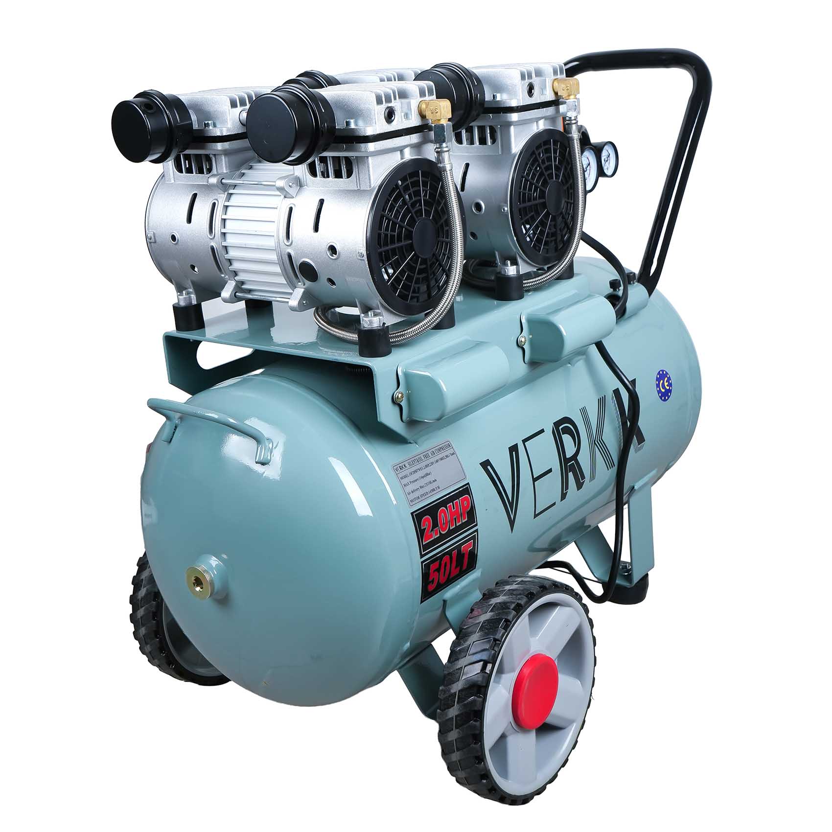 VERKK OF2050TWEU ELECTRIC SILENT OIL-FREE AIR COMPRESSOR 2.0HP 50L TANK 220-240V 50HZ 116PSI 8BAR MAX PRESSURE6295123352431_643.jpg