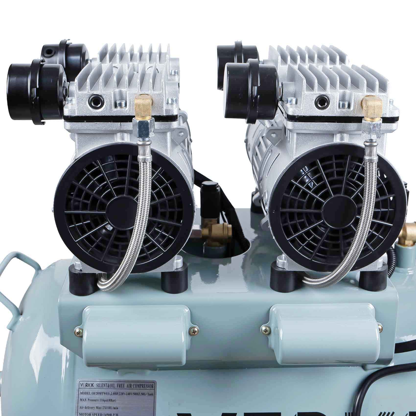 VERKK OF2050TWEU ELECTRIC SILENT OIL-FREE AIR COMPRESSOR 2.0HP 50L TANK 220-240V 50HZ 116PSI 8BAR MAX PRESSURE6295123352431_755.jpg