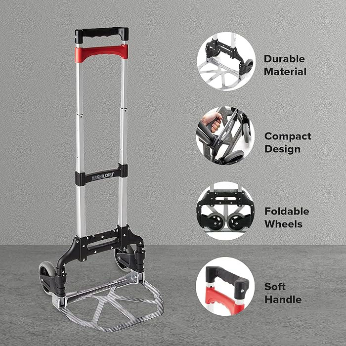 thumbnail image 2 of Magna Cart Personal MCX Folding Aluminum Hand Truck – 150lb Capacity, Used, Fully Functional 2 of 5