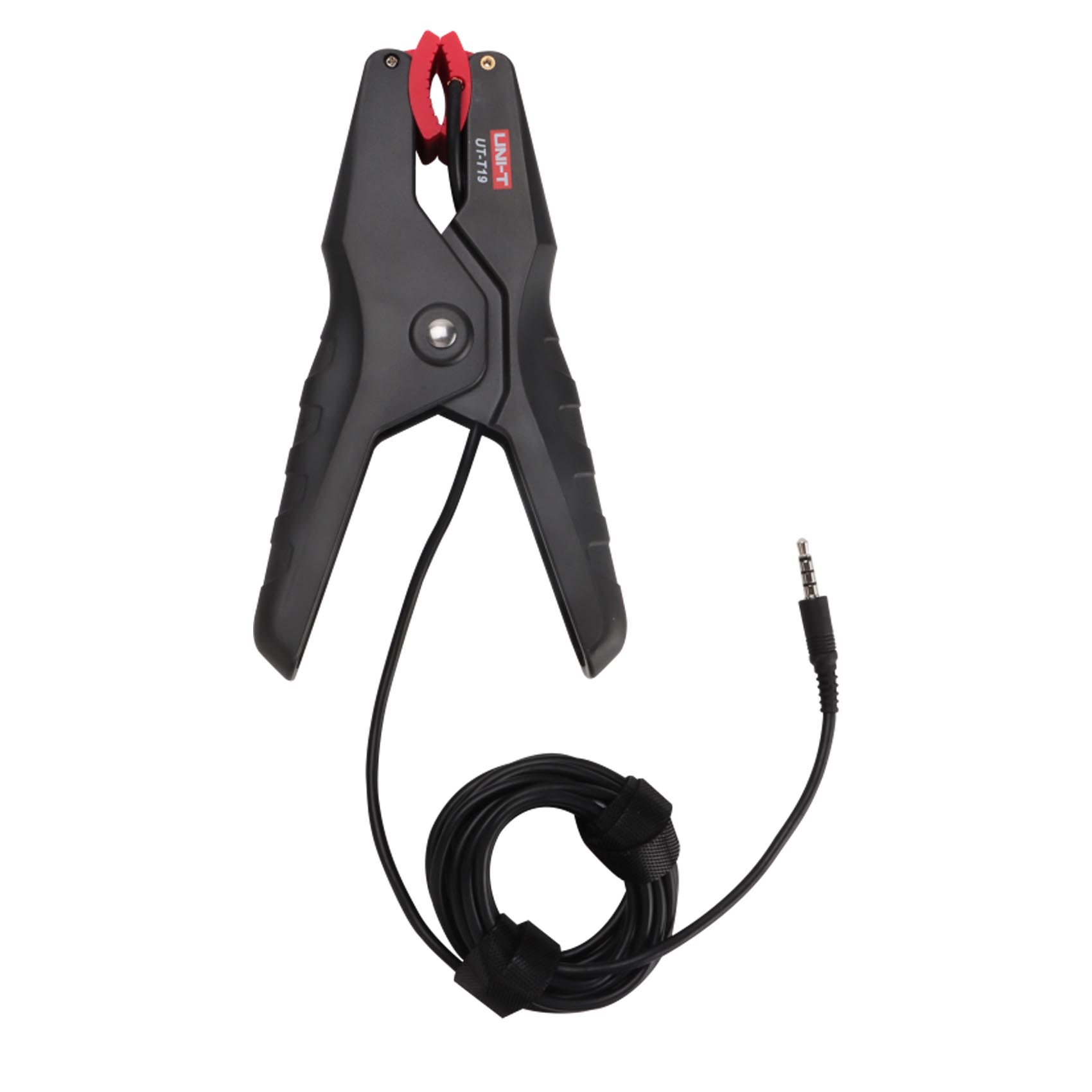 UNI-T TEMPERATURE CLAMP UT-T19 USED IN CONJUNCTION WITH THE UT336P TO MONITOR TEMPERATURE CHANGES ON THE HIGH AND LOW PRESSURE SIDES OF HVAC SYSTEMS IN REAL TIME