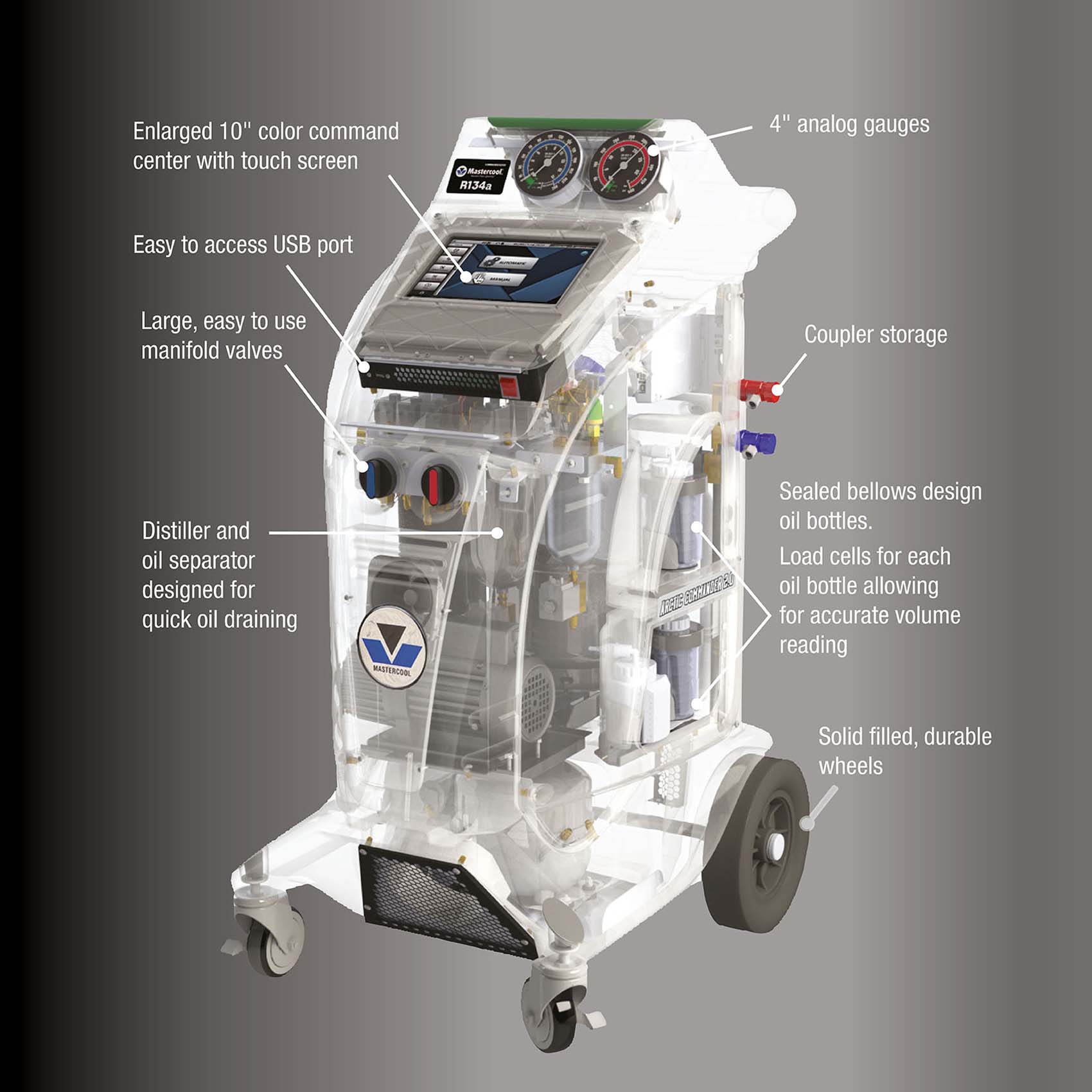 MASTERCOOL R1234YF AUTOMATIC HYBRID RRR MACHINE COMMANDER 4100-E-X700376136913_517.jpg