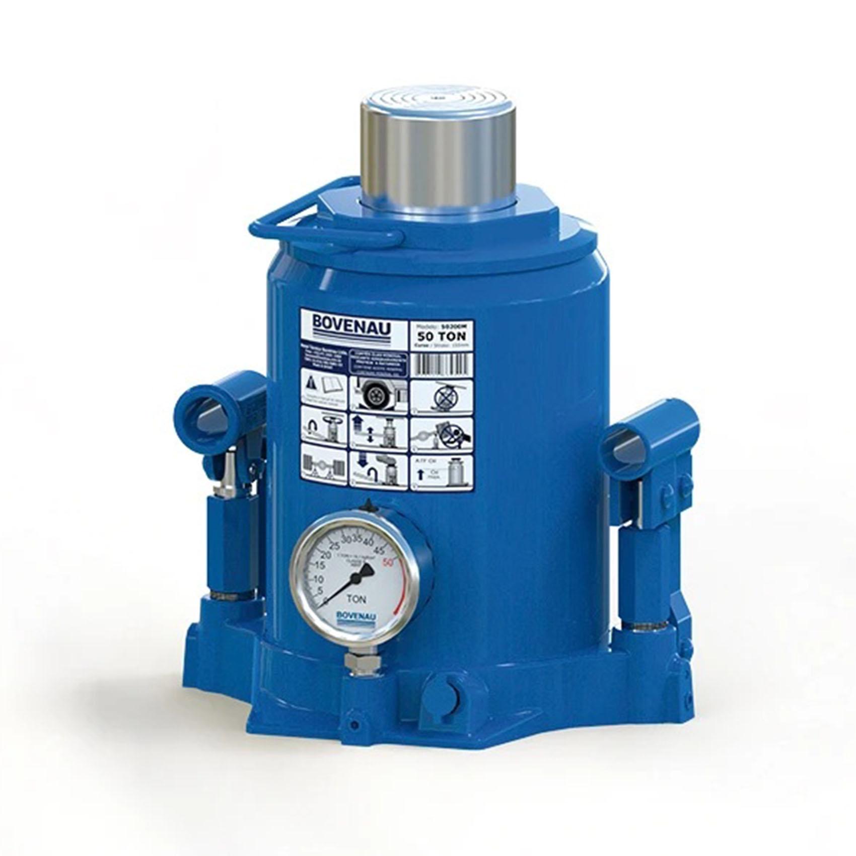 BOVENAU 50 TON HYDRAULIC BOTTLE JACK WITH GUAGE 50200M | PROFESSIONAL QUALITY | GARGE, WORKSHOP, REPAIR SHOP | MADE IN BRAZIL