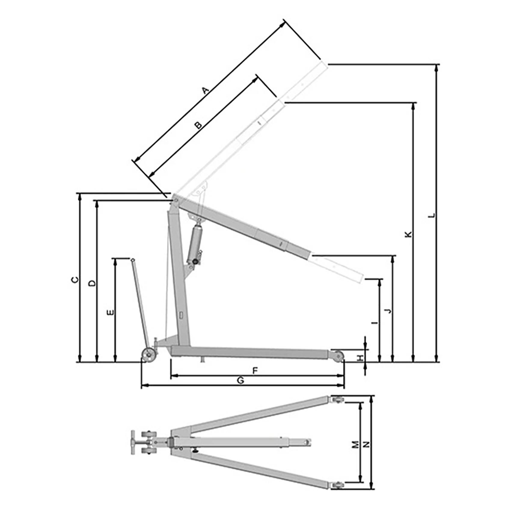 BOVENAU 3 TON HYDRAULIC FLOOR CRANE G3000E | GARAGE - WORKSHOP | IDEAL FOR LIFTING AND LOAD ENGINES | MADE IN BRAZIL - Image 2