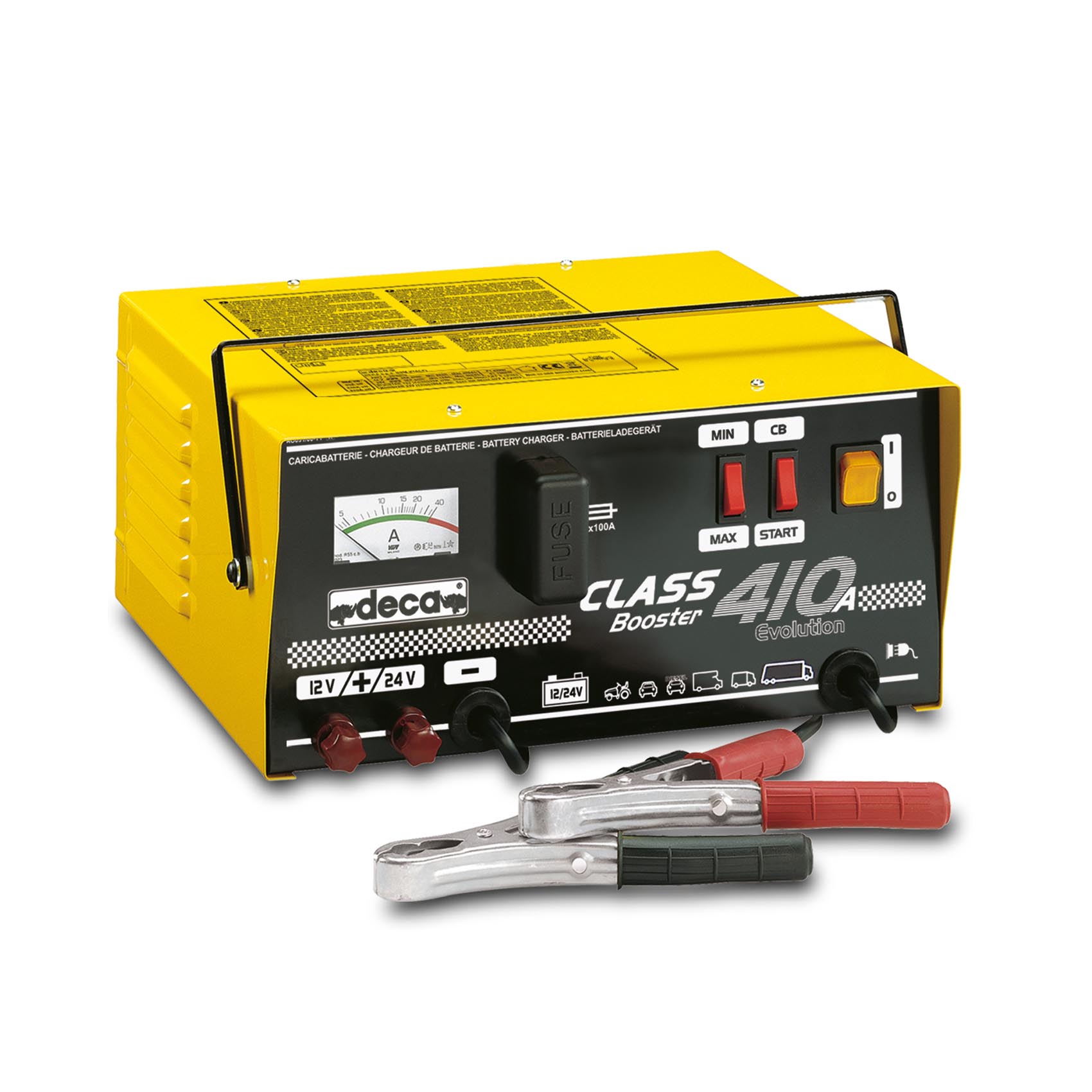 DECA 410A BATTERY CHARGER 13V-24V AUTOMATIVE CLASS BOOSTER 5.3KW 354200 SUITABLE FOR CAR VAN TRUCK BOAT CRANE TRACTOR | MADE IN ITALY - SAN MARINO