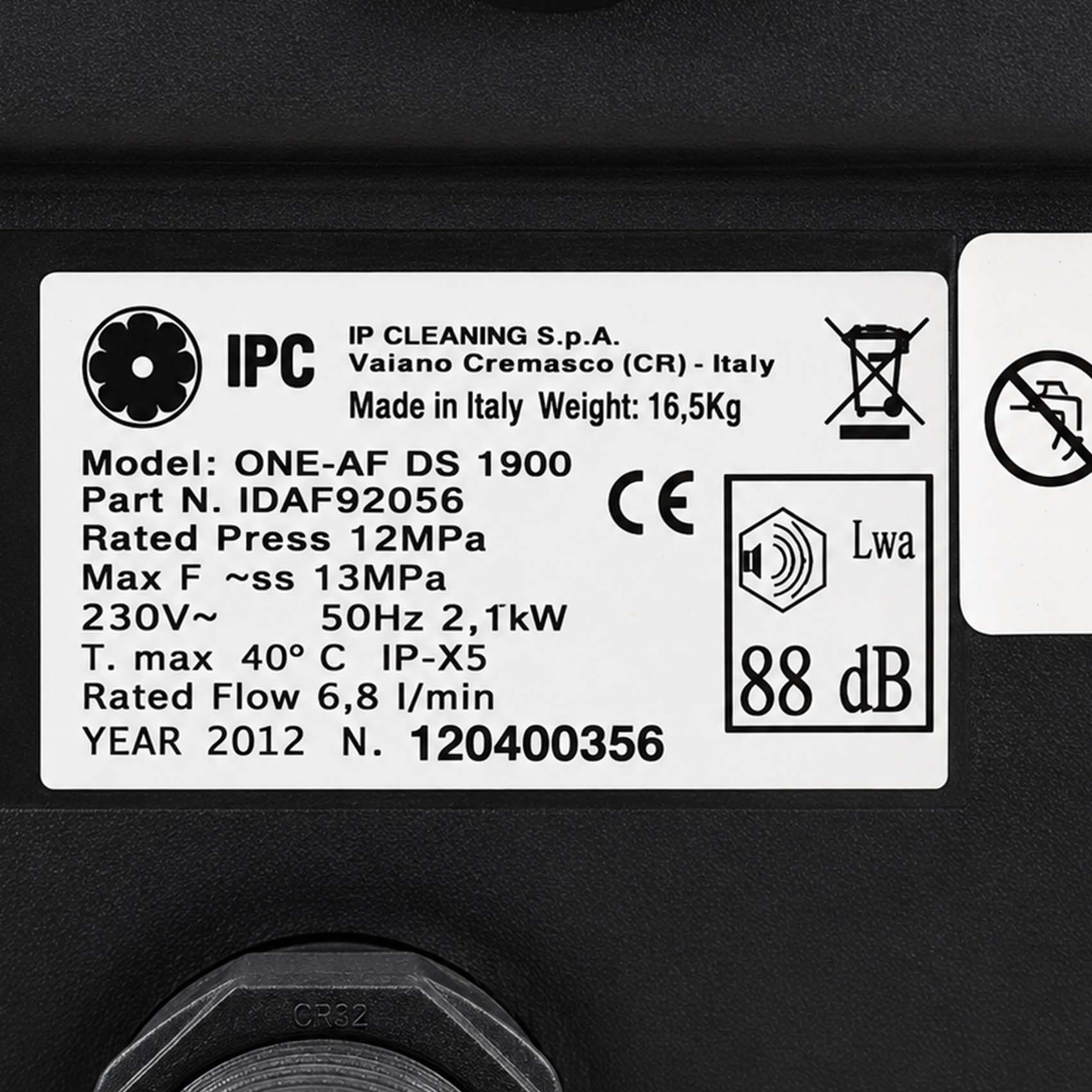 IPC PORTOTECNICA HIGH PRESSURE WASHER  CLEANER 130 BAR ONE AF1900M 92056 MADE IN ITALY8013378256124_975.jpg