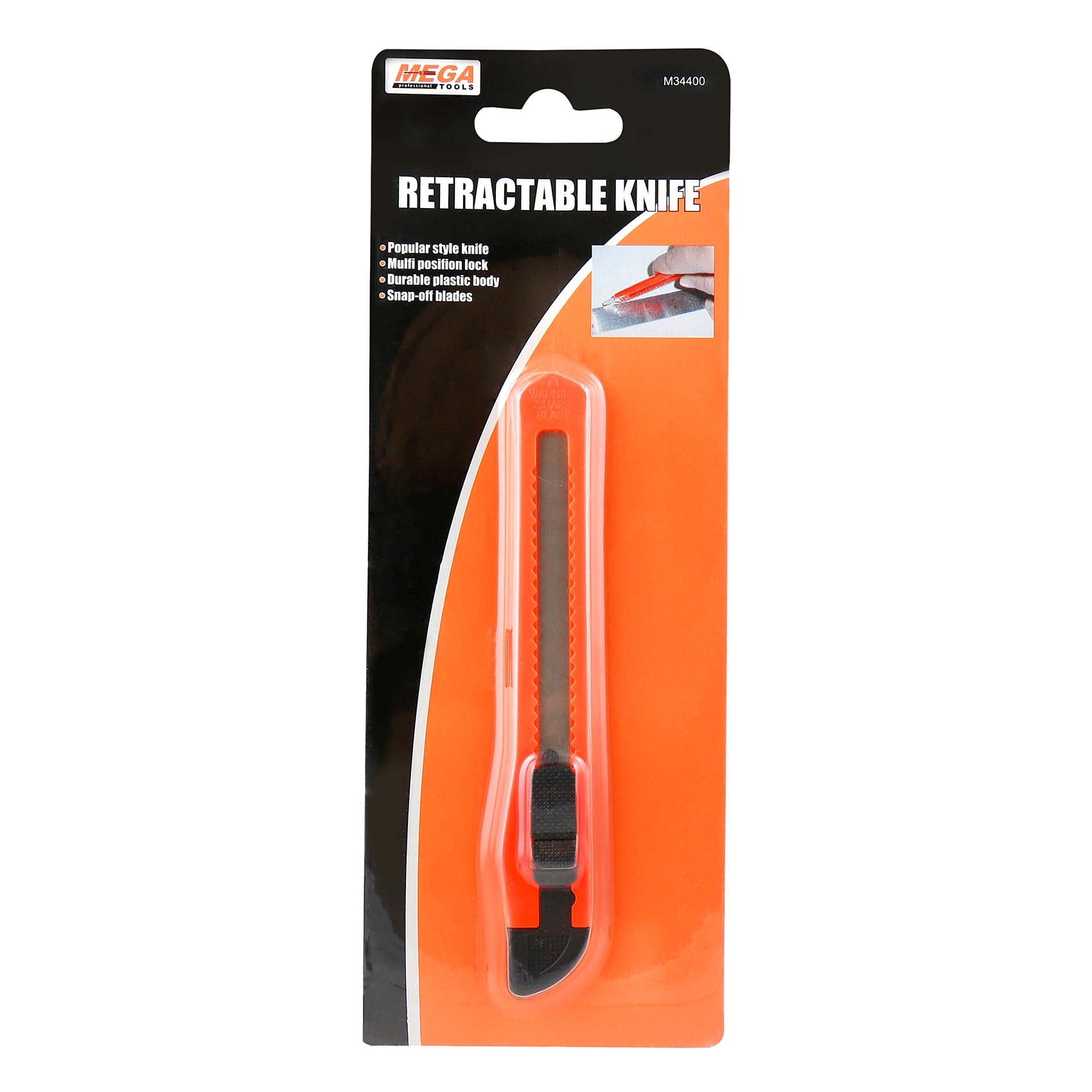 MEGA RETRACTABLE KNIFE POPULAR STYLE KNIFE MULTI POSITION LOCK DURABLE PLASTIC BODY SNAP-OFF BLADES M344009313399344008_199.jpg