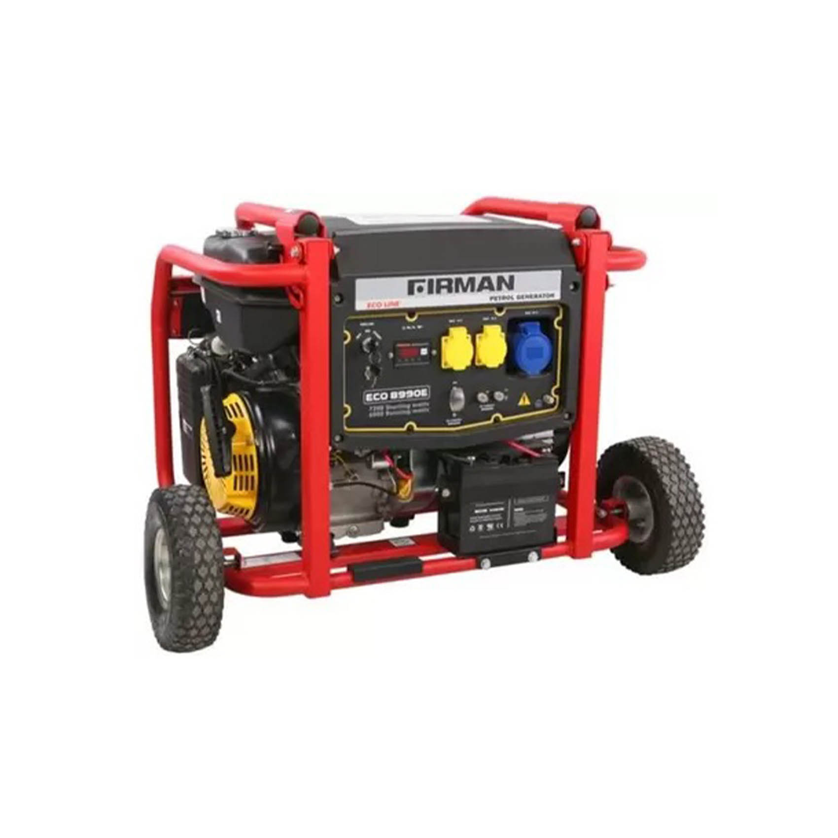 FIRMAN 28.5L 220V-50HZ-1PH ECOLOGICAL LINE ZERO GRAVITY SEMI-SILENT GASOLINE GENERATOR 7200W-1PH ECO8990E 7.2KVA | 4-STROKE SINGLE CYLINDER - 15HP | CONSTRUCTION-WORKSHOP-HOME-SHOPS-OUTDOORS